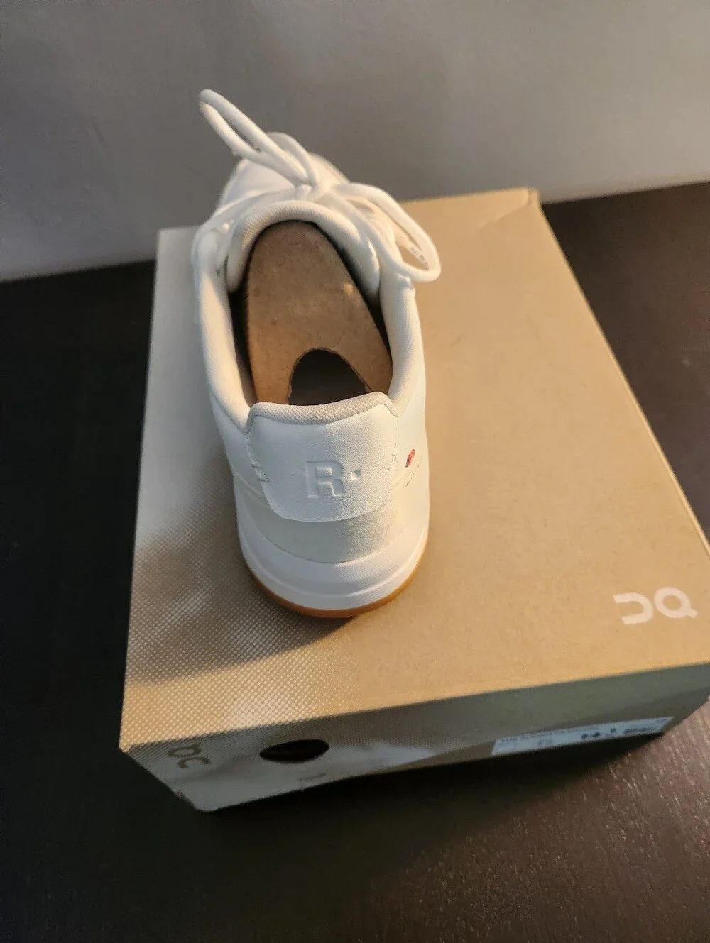 On Running Roger Clubhouse White Low-Top Sneakers with Gum Outsole. QC. Run Big